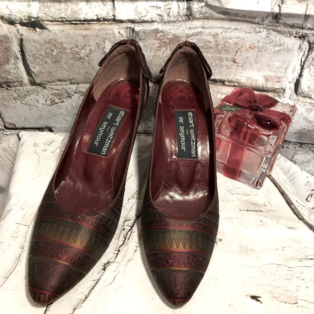 Vintage Stuart Weizmann Silk Pumps Sz 8 Gorgeous!